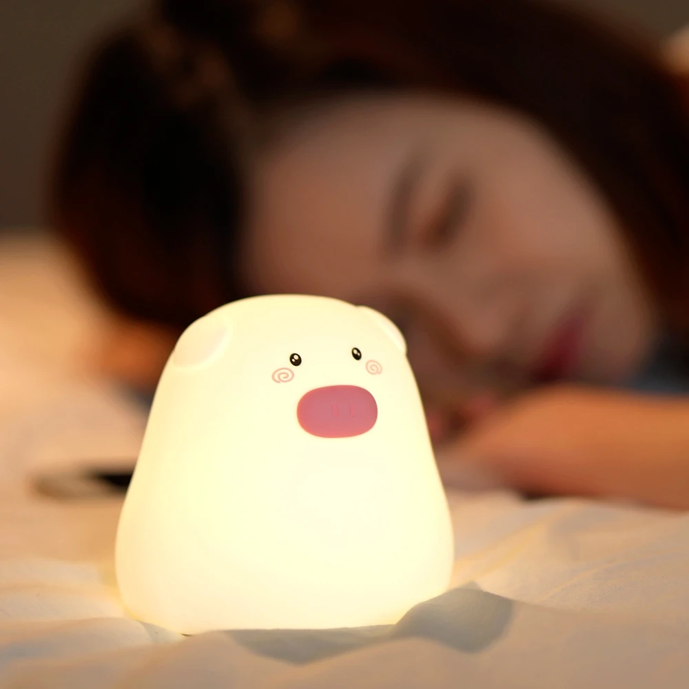 Animal Shaped Lamp Children Table Bebe Lampara Usb Led Bedside Night Lights For Kids Silicone