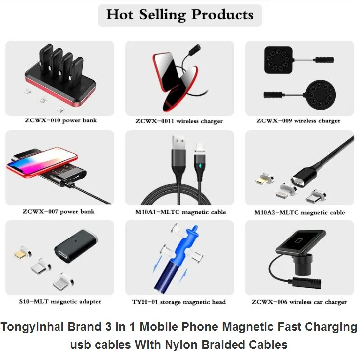 
Hot Sale magnetic usb cable Fast Charge & data transmission 3 connectors micro usb cable For Mobile Phone 