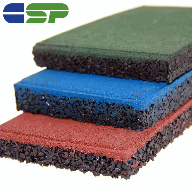 Square outdoor safety playground rubber tile/gym rubber flooring mat