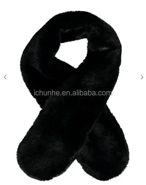 fur scarf fake leather scarf rabbit fur neck scarf ladies