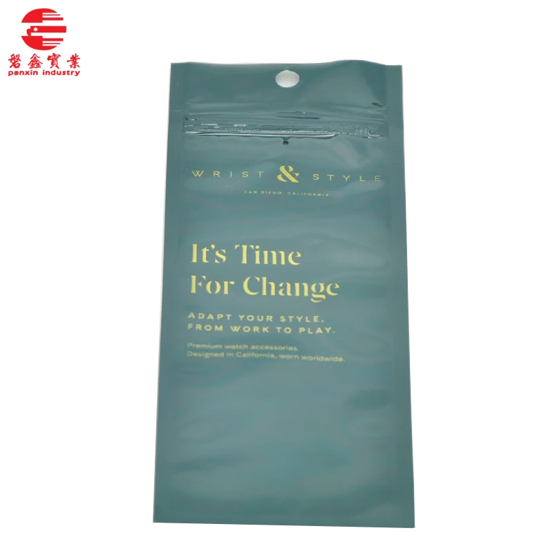 waterproof zipper top plastic shipping pouch bags for premium watch accessories