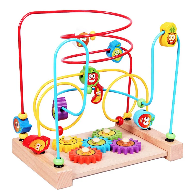 2019 детская игрушка высокое качество трендовые фруктовые круглые бусины деревянные развивающие игрушки