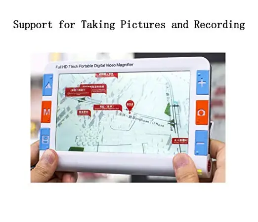 
7-inch large anti-glare screen aids, near-focus lens 4 million electronic magnifier 