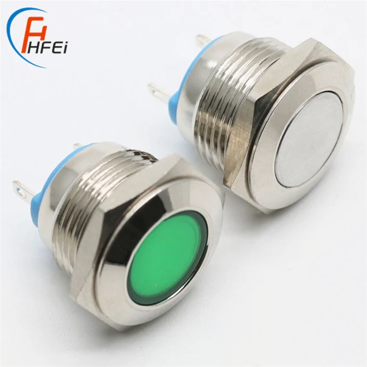 waterproof light  car led miniature ip54  ip67 12 volt 24 volt 16mm metal push button switch
