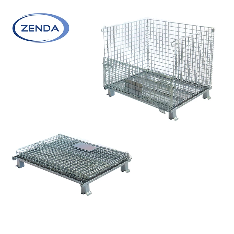 Промышленный контейнер для хранения металлической клетки складной Защитная проволочная сетка