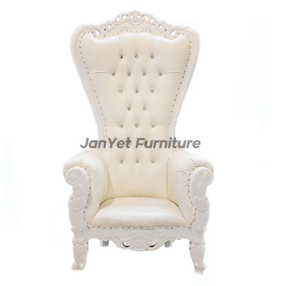 Wholesale wedding event baroque queen leather white throne chair