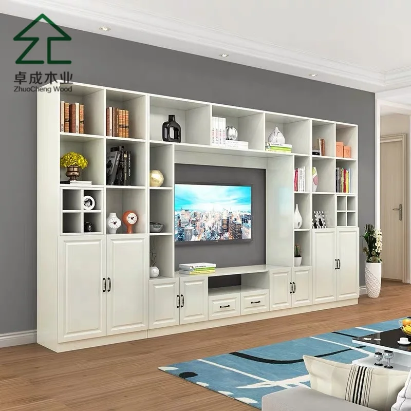 TV cabinet of setting wall an organic whole is contemporary and contracted small family expenses