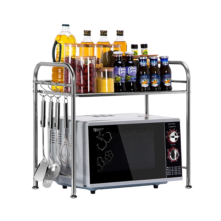 single tier kitchen storage rack microwave shelves