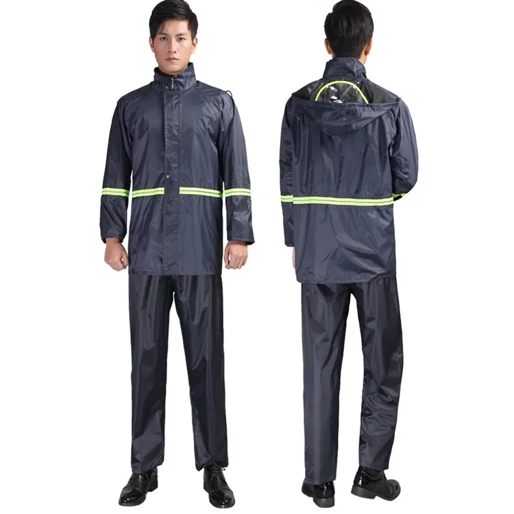 Походный дождевик темно-синего цвета, Светоотражающая полоса, отдельный дождевик, защита от дождя для езды на электровелосипеде