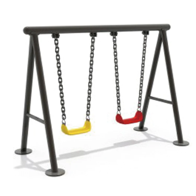 Outdoor Playground Kids Slide and Metal Swing Set