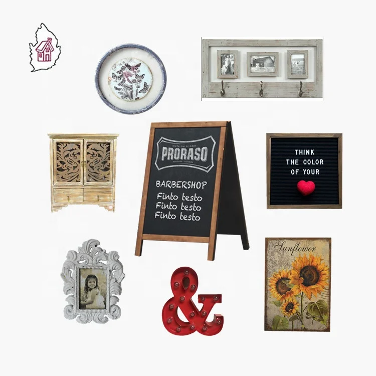 Деревянное и металлическое античное винтажное украшение для дома