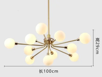 
modern Nordic minimalist creative living room dining room loft deluxe gold Tubular chandelier lamps 