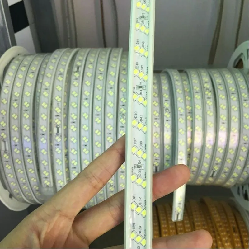 Waterproof Led strip 220V 2835 SMD 180 Leds m Three Row flexible tape light