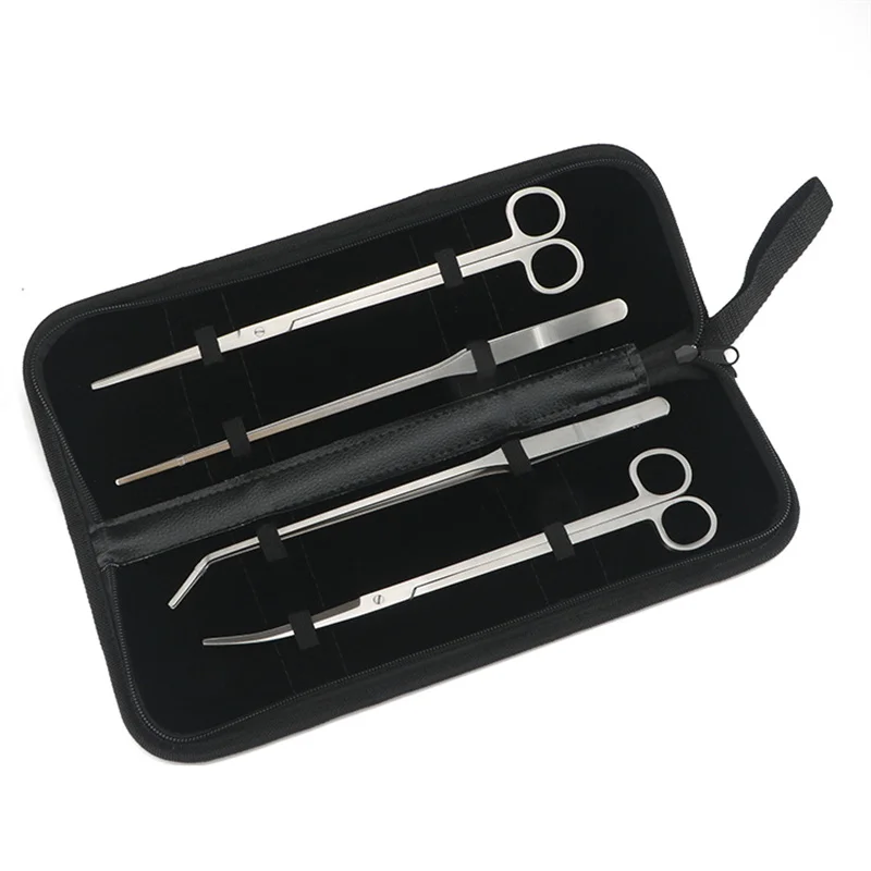 4PC Standing Polished Aquatic aquarium Plant Pruning cleaning tools aquarium tweezers