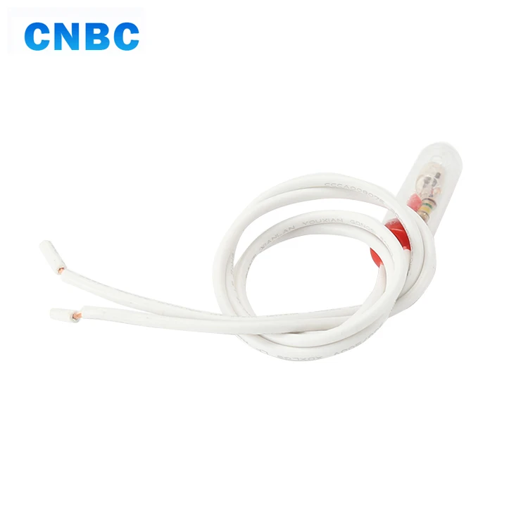 CE White mini size plastic red yellow 12v 24v 220v 120v neon signal lamp indicator light wire leading with terminal pins