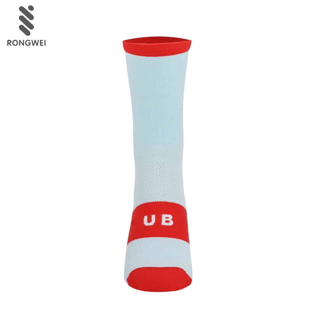 Wholesale custom light blue breathable thin nylon sport cycling socks