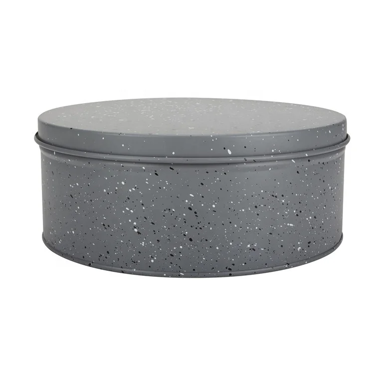 Оптовая продажа модные дизайнерские пищевые контейнеры круглой формы металлическая жестяная коробка для хранения