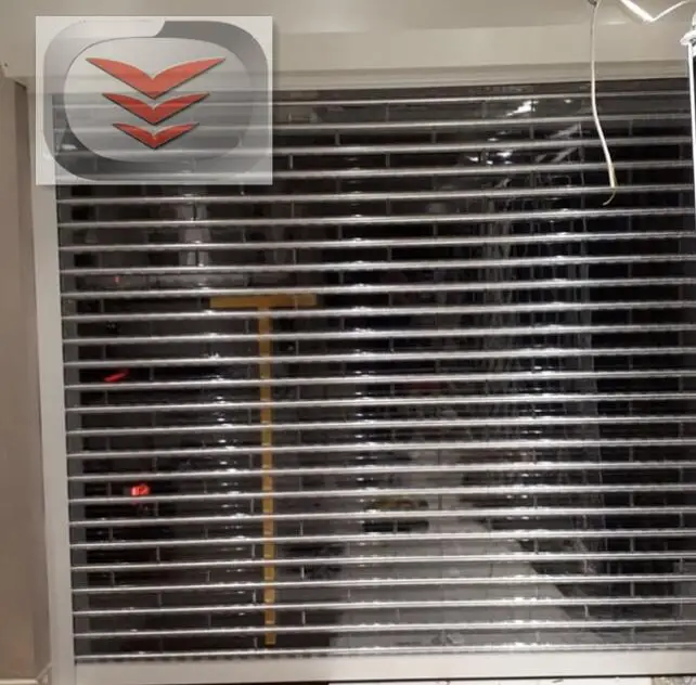 wholesale pc  crystal  Finished Surface and Rolling Open Style transparent roller shutter door