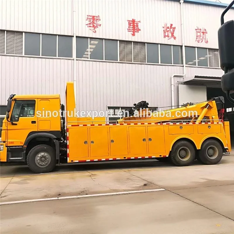 China Howo 40tons 6x4 tow truck wrecker heavy duty road cleaning tow wrecker truck  for sale