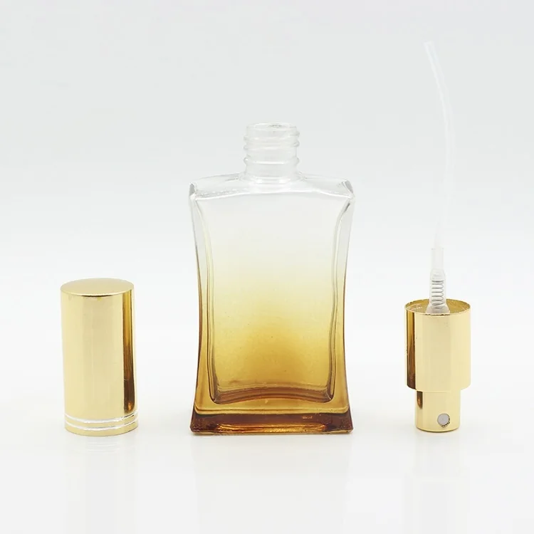 
Wholesale 50 ml 18mm screw neck glass gradient perfume bottle with gold cap 