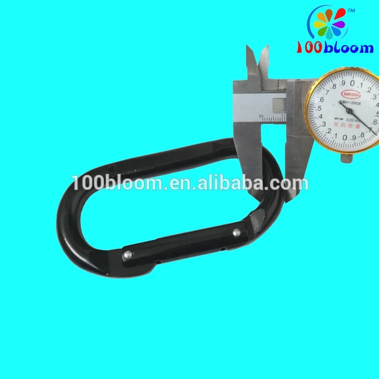 Factory wholesale 11cm flat  oval shaped carabiner snap hook aluminum karabiner clip outer door sport products