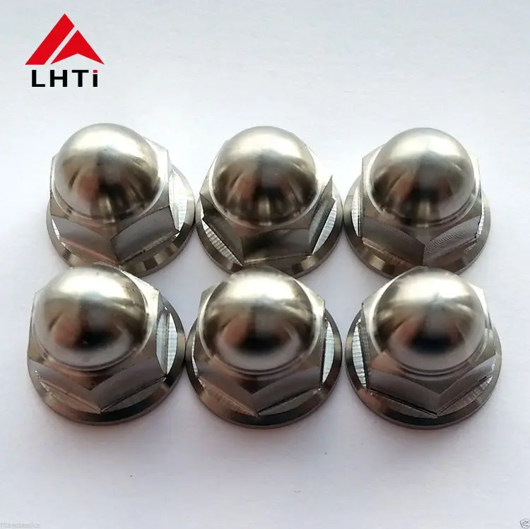 FLANGE Dome Nut M6 M8 GR5 Titanium for Yamaha Motorcycle Din 1587,DIN1587 Polished GR2,GR5 100PCS CN;SHA Metric 1.25 LHTI CNC
