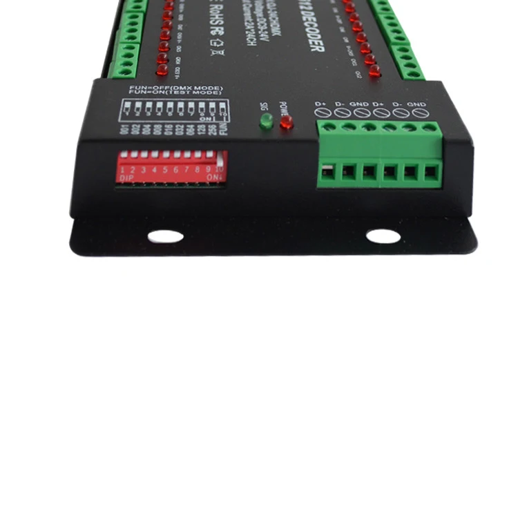 
24 Channel RGB DMX512 LED Decoder with Indicator light control single or RGB lamps for adversting module 