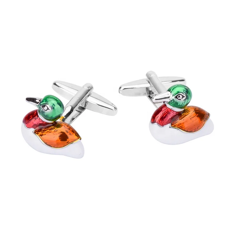 High Quality Enamel Mandarin Duck Love Cufflinks for Mens