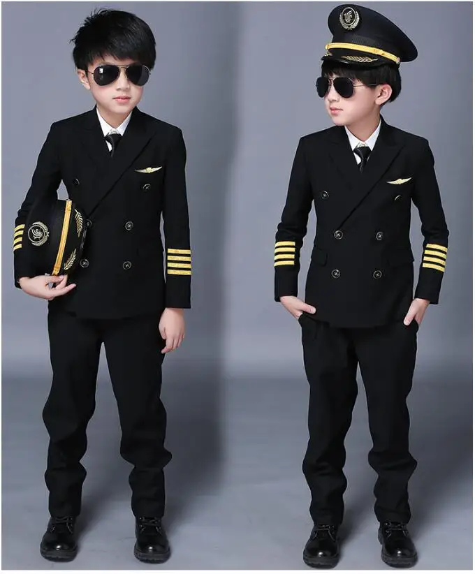 Hot selling kids boy airline pilot uniform dress suit for kids