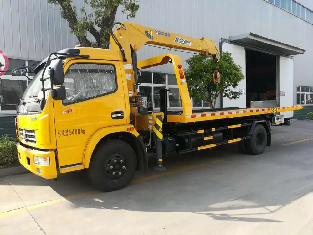 DONGFENG  4x2 flatbed road wrecker with crane tow trucks wreckers for sale south africa