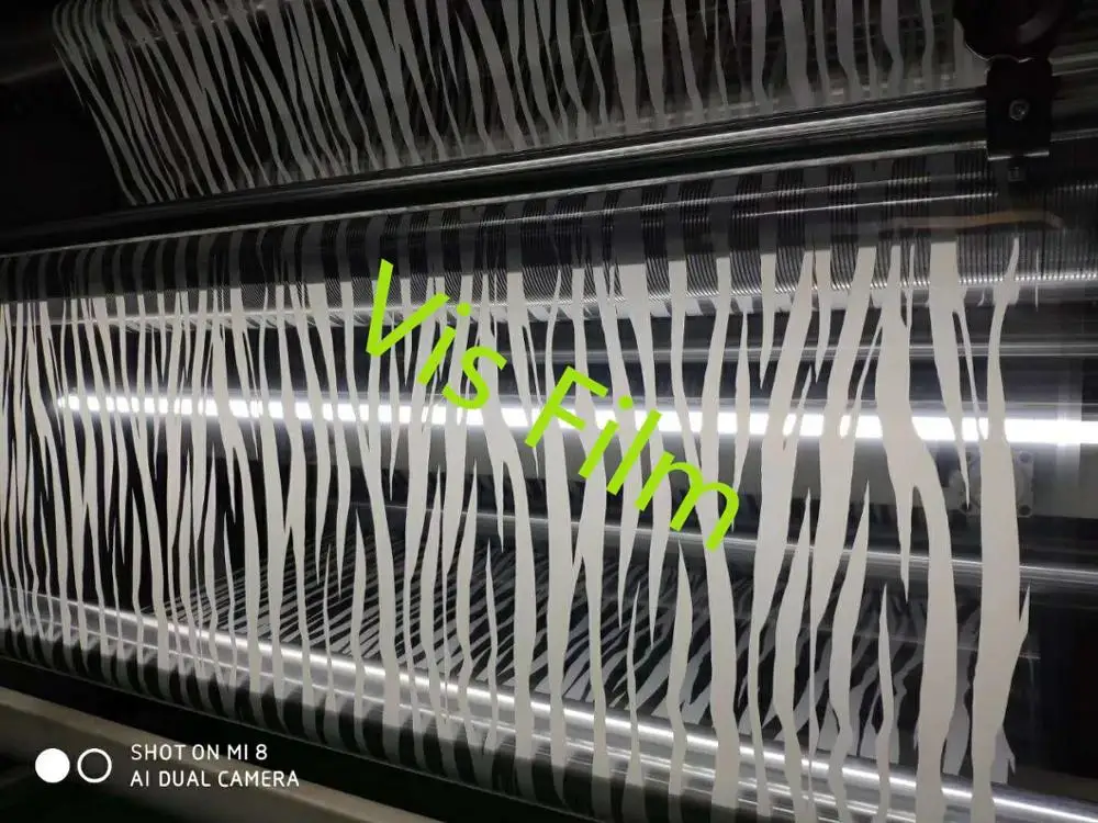 White Zebra-Stripe self adhesive interior decorative window glass films