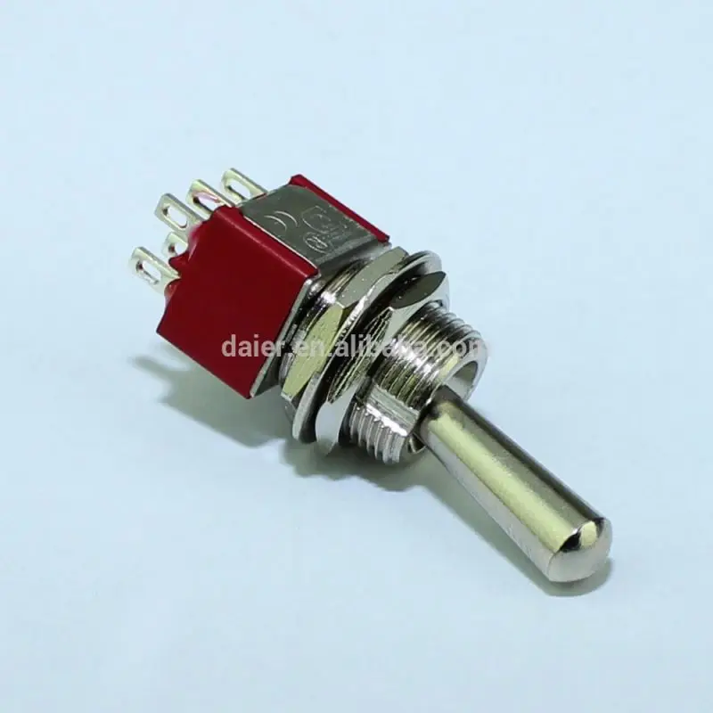 DaierTek MTS-2 DPDT 6Pin 2Position 6A 125V Miniature Mini Car ON-ON Large Handle Solder Toggle Switch For Motorcycle Automotive