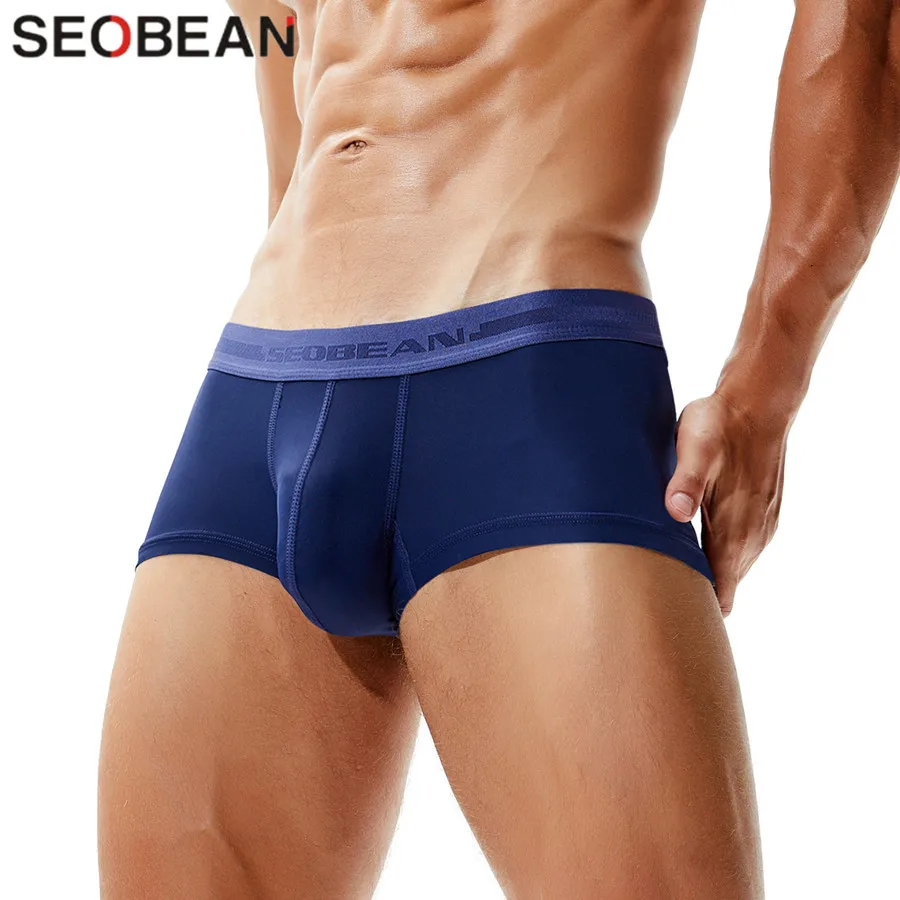 Wholesale Male Panties Solid Boxer Men Underwear U Convex Pouch Sexy Low Waist Underpants Men Boxer Shorts