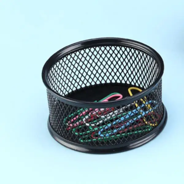 hollow pattern office desk organizer mesh metal memo clip holder