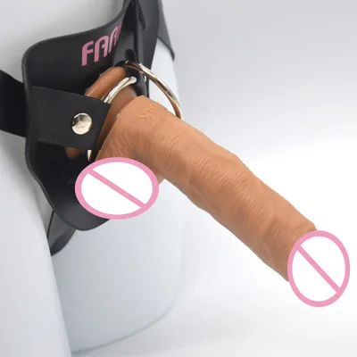 FAAK  Silicone Realistic Dildo strap on dildo ladies dress artificial penis with leather  sex toys  Strapon dildo for lesbian