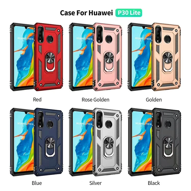 Finger holder CD Texture rose phone case for Huawei p30 lite cover