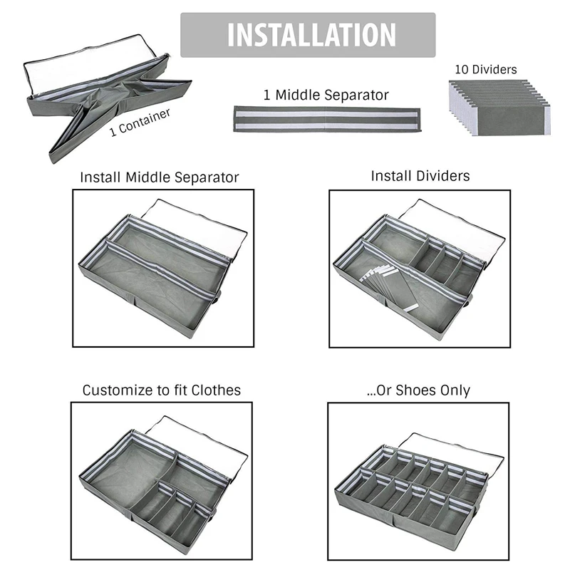  40080402a Лидер продаж домашняя подстилка для обуви сумка-Органайзер с регулируемыми разделителями детей и взрослых