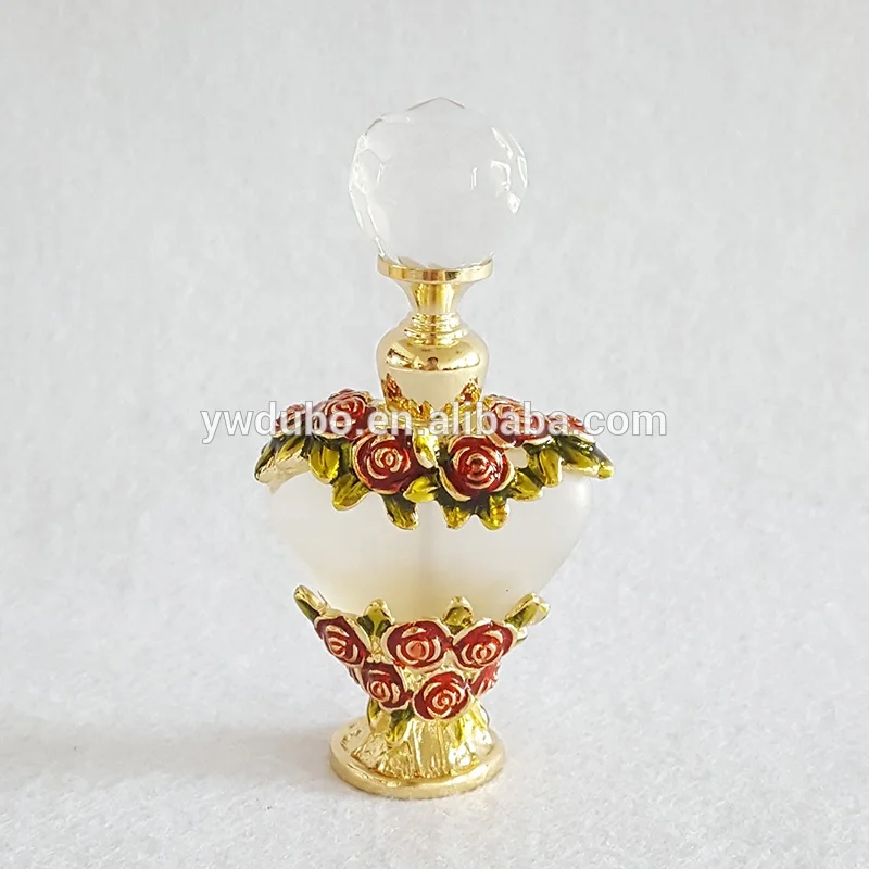 5ml Heart Shape Rose Flowers Metal Perfume Bottles Posh Essential Oil Bottle#59700/59701