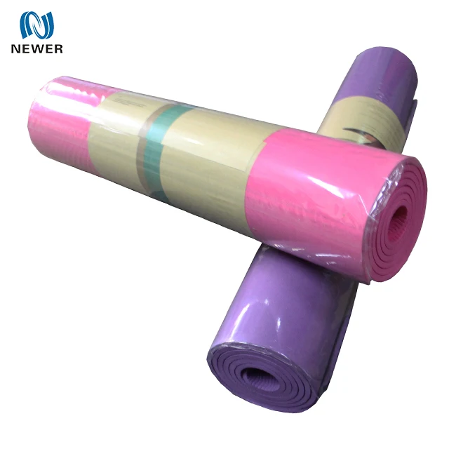 Высококачественные противоскользящие двусторонние декоративные нетоксичные рулоны из материала с принтом на заказ коврик для занятий фитнесом и йогой из ТПЭ