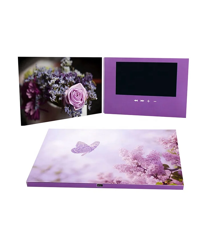 Customized Printing Digital Lcd Screen Invitation Wedding Market Greeting Card Video Brochure