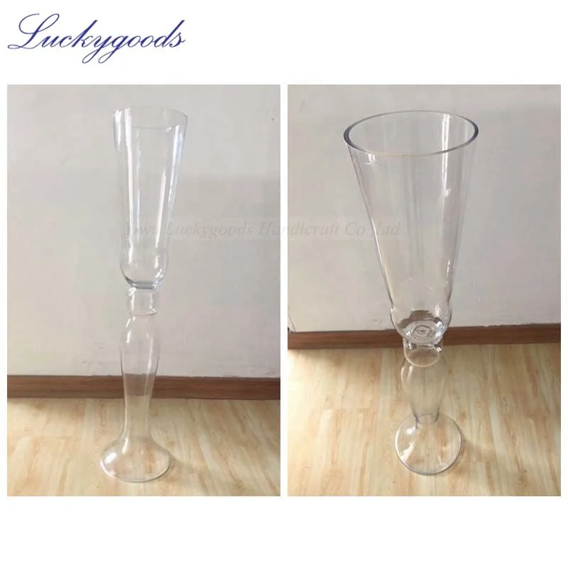 LHP020 new arrival transparent tall clear glass vases table vase centerpiece