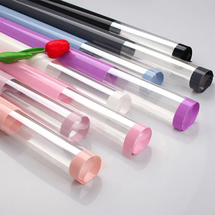
Wholesale flower bouquet wrapping paper Custom waterproof plastic wrapping paper 