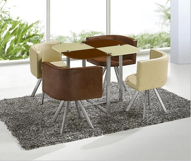 Дешевый оптовый стеклянный обеденный стол с 4 стульями и 6 стульями в ресторане