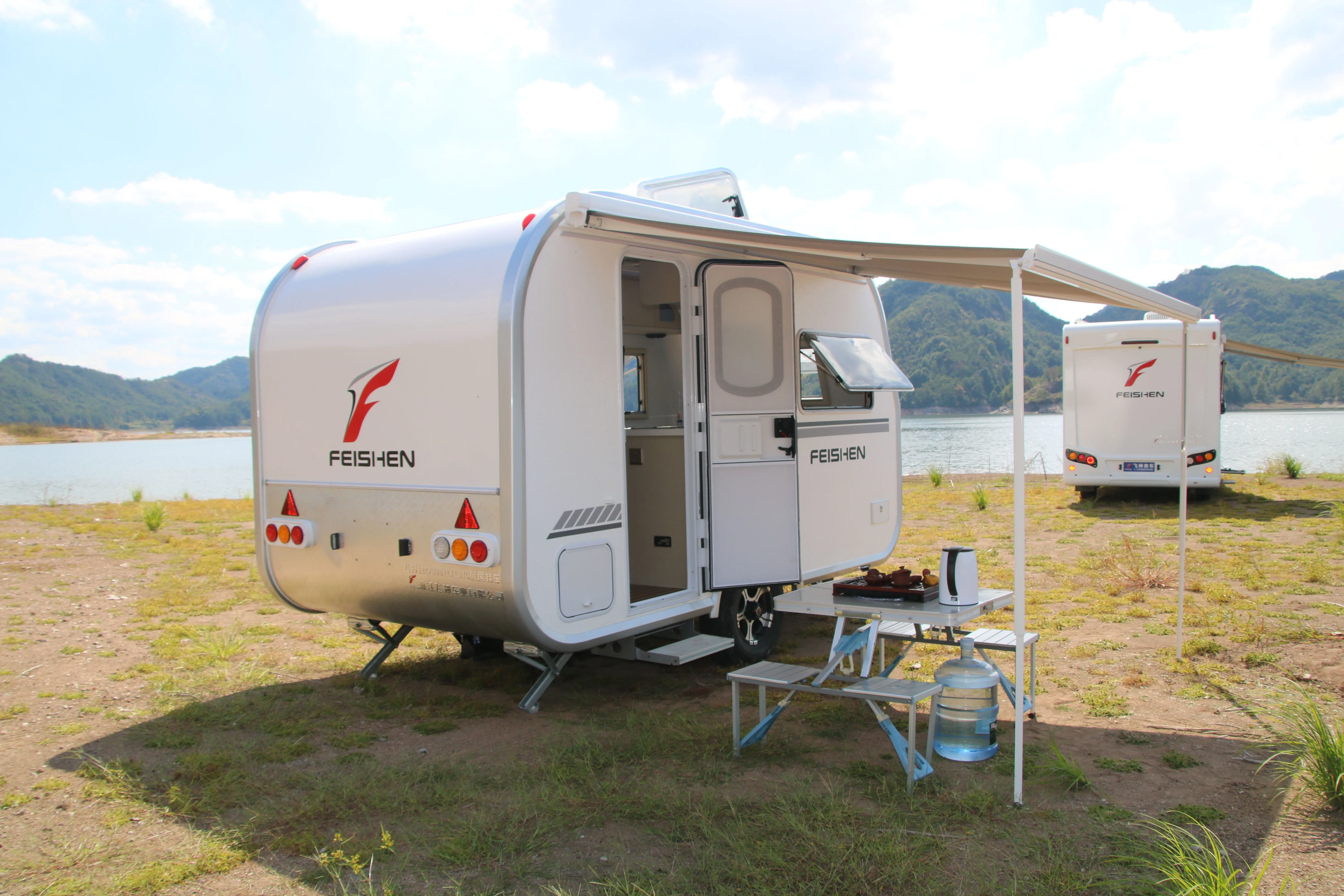 OEM service camping trailer caravan with awning