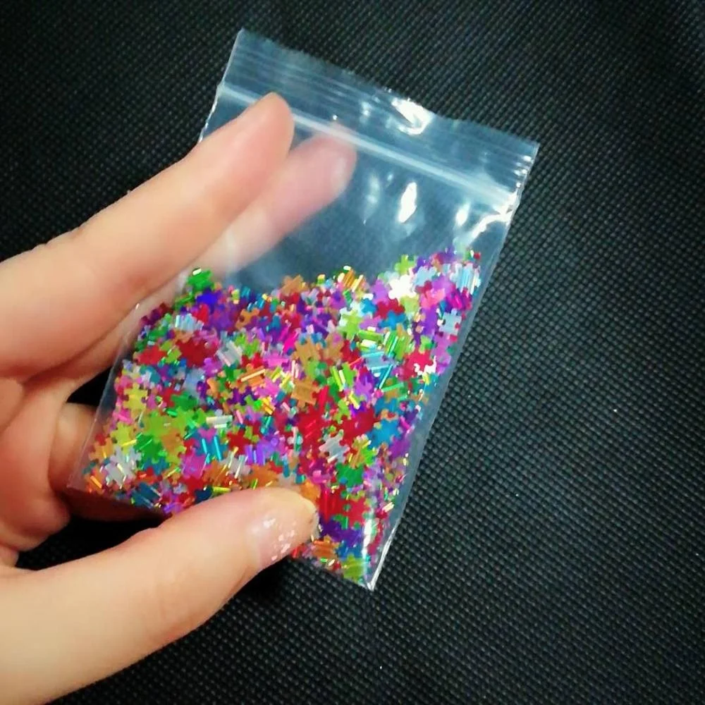 fasting shipping holographic colorful puzzle shape glitter  for cups