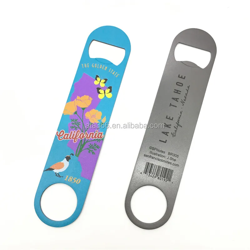 
Custom Logo metal Stainless Steel bottle opener Blank White sublimation Flat Bar Blade bottle opener 