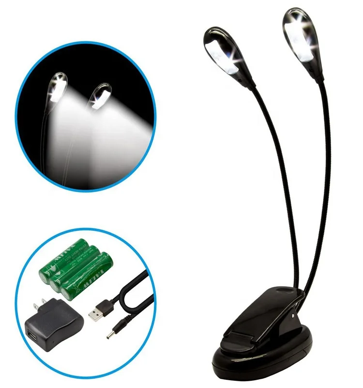 Clip Reading Lights  Book Lights USB and Battery Operated 4 Levels Brightness Portable LED Book Light for Reading Piano Travel