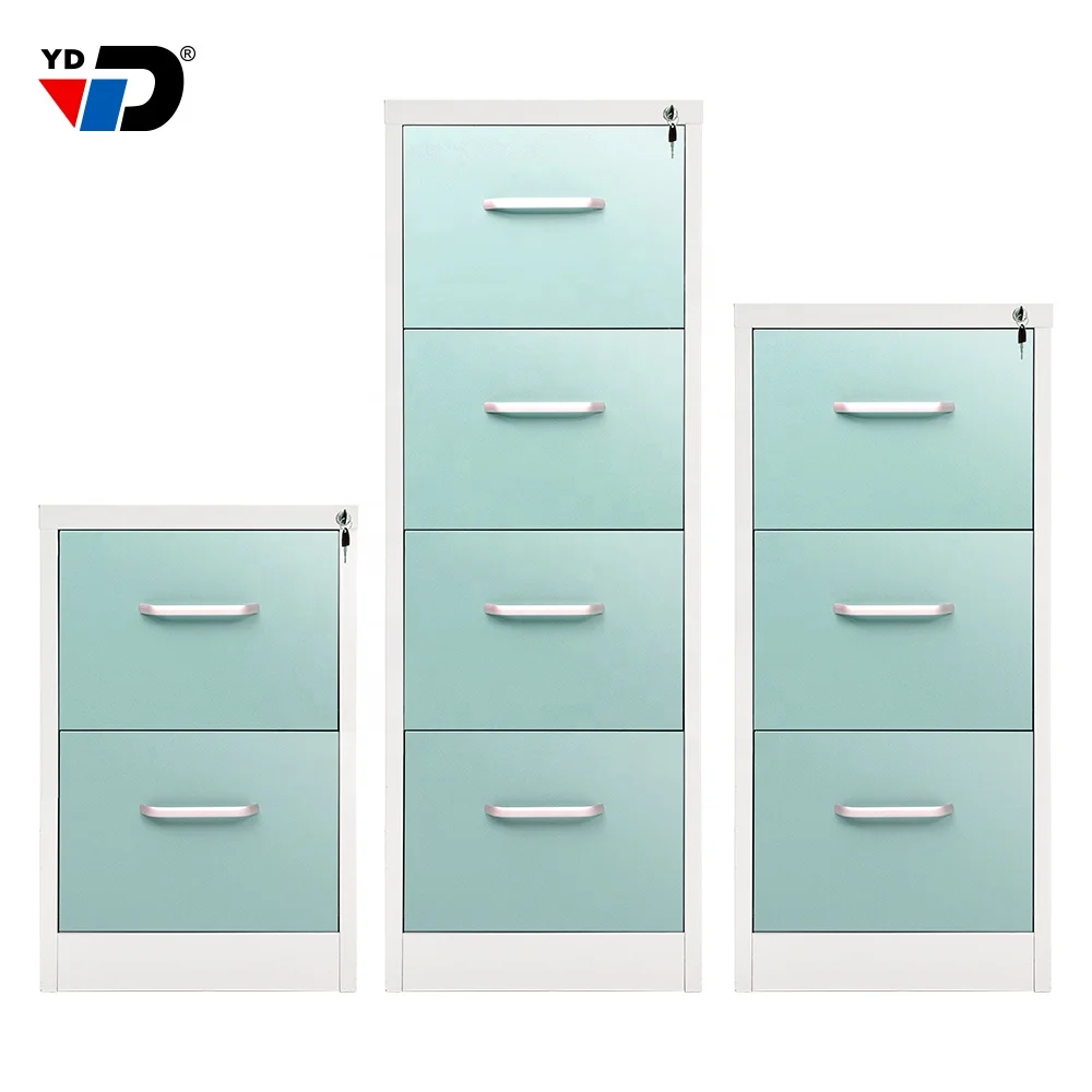 Flat Red 4 Drawers Metal Filing storage Cabinet from Chinese original Luoyang  Furniture