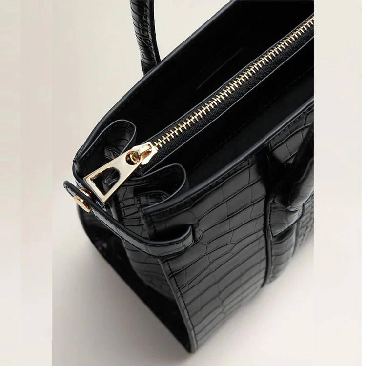 custom ladies hand tote bag pu pattern fashion high end alligator leather handbags for women