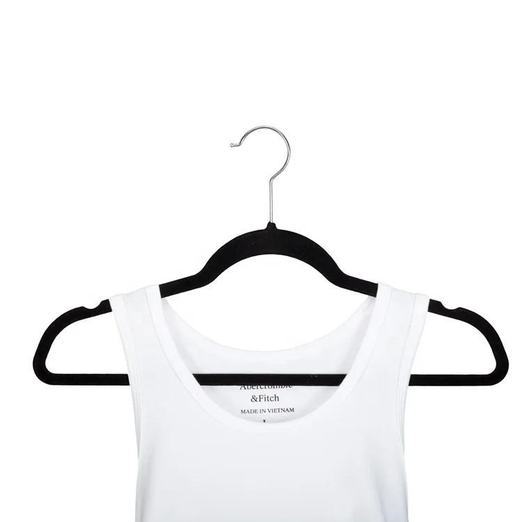 Черная Широкая одежда Вельветовая вешалка для пальто